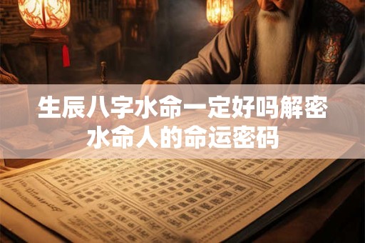 生辰八字水命一定好吗解密水命人的命运密码