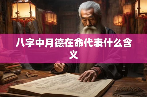 八字中月德在命代表什么含义
