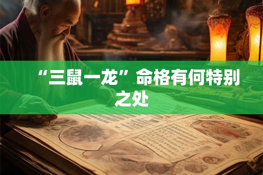 “三鼠一龙”命格有何特别之处