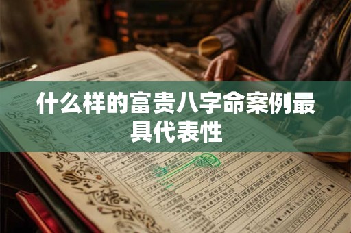 什么样的富贵八字命案例最具代表性 什么样的富贵八字命案例最具代表性