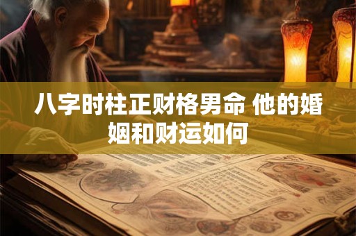 八字时柱正财格男命 他的婚姻和财运如何