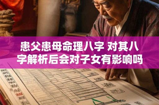患父患母命理八字 对其八字解析后会对子女有影响吗