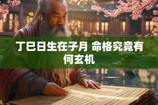 丁巳日生在子月 命格究竟有何玄机