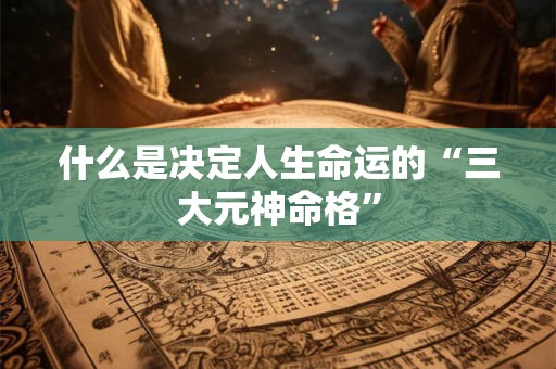 什么是决定人生命运的“三大元神命格”