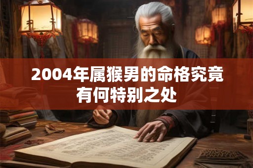 2004年属猴男的命格究竟有何特别之处