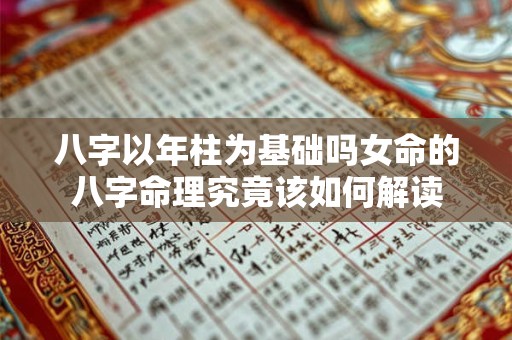 八字以年柱为基础吗女命的八字命理究竟该如何解读