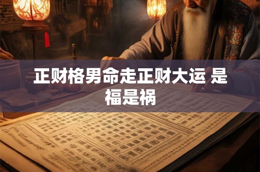 正财格男命走正财大运 是福是祸