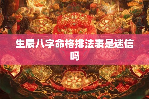 生辰八字命格排法表是迷信吗