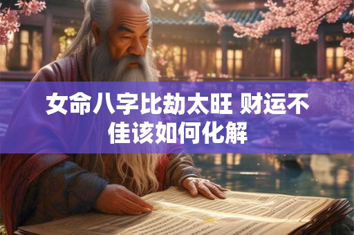女命八字比劫太旺 财运不佳该如何化解