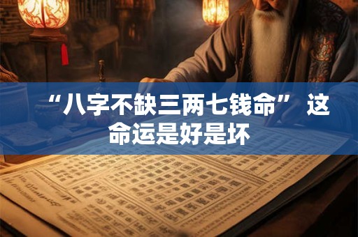 “八字不缺三两七钱命” 这命运是好是坏