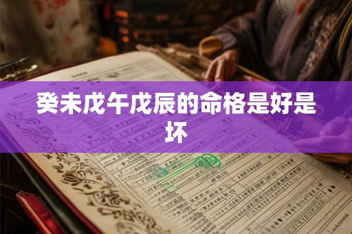 癸未戊午戊辰的命格是好是坏