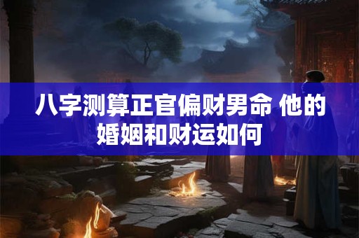 八字测算正官偏财男命 他的婚姻和财运如何
