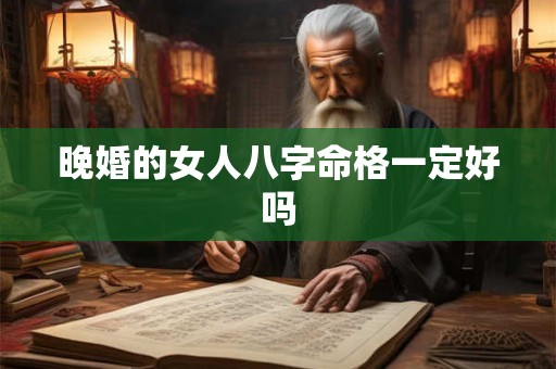 晚婚的女人八字命格一定好吗