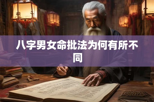 八字男女命批法为何有所不同