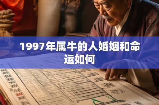 1997年属牛的人婚姻和命运如何