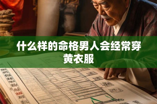 什么样的命格男人会经常穿黄衣服