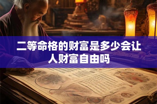 二等命格的财富是多少会让人财富自由吗