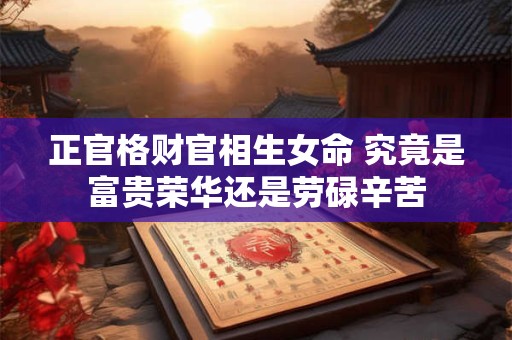 正官格财官相生女命 究竟是富贵荣华还是劳碌辛苦