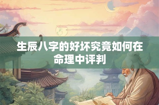 生辰八字的好坏究竟如何在命理中评判