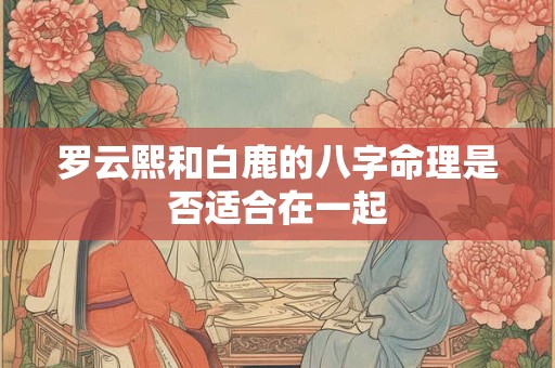 罗云熙和白鹿的八字命理是否适合在一起