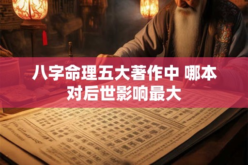 八字命理五大著作中 哪本对后世影响最大