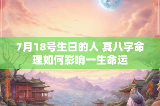 7月18号生日的人 其八字命理如何影响一生命运