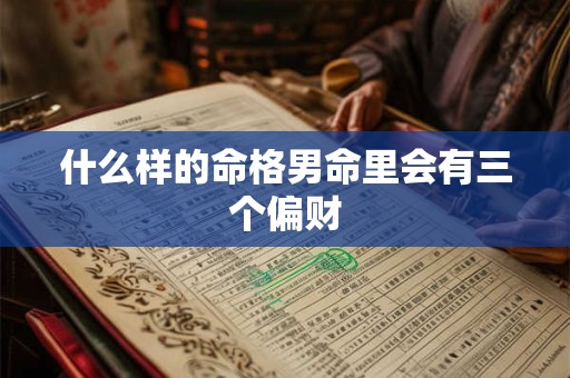 什么样的命格男命里会有三个偏财