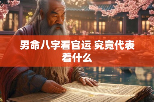 男命八字看官运 究竟代表着什么