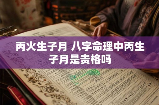丙火生子月 八字命理中丙生子月是贵格吗