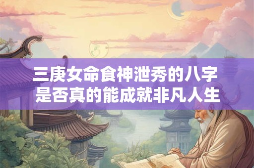 三庚女命食神泄秀的八字 是否真的能成就非凡人生