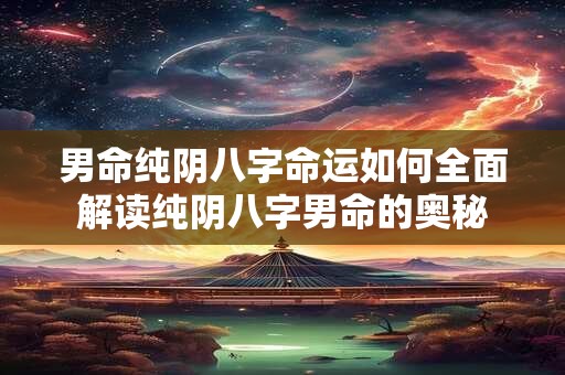 男命纯阴八字命运如何全面解读纯阴八字男命的奥秘