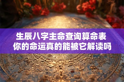 生辰八字主命查询算命表 你的命运真的能被它解读吗