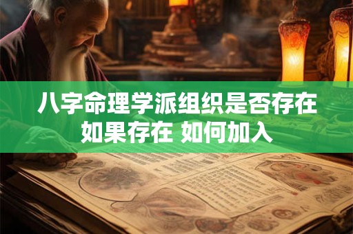 八字命理学派组织是否存在如果存在 如何加入