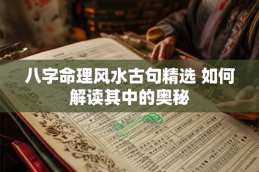 八字命理风水古句精选 如何解读其中的奥秘