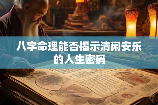 八字命理能否揭示清闲安乐的人生密码