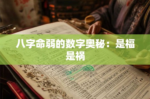 八字命弱的数字奥秘：是福是祸
