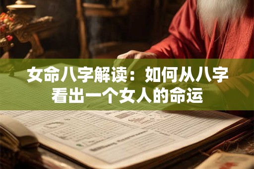女命八字解读：如何从八字看出一个女人的命运