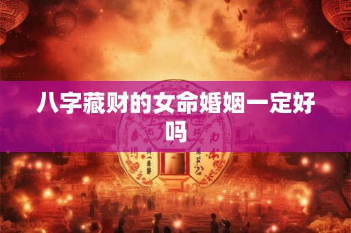 八字藏财的女命婚姻一定好吗