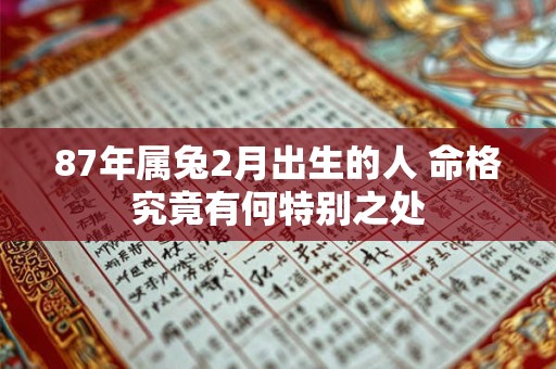 87年属兔2月出生的人 命格究竟有何特别之处