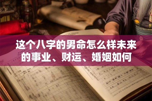 这个八字的男命怎么样未来的事业、财运、婚姻如何