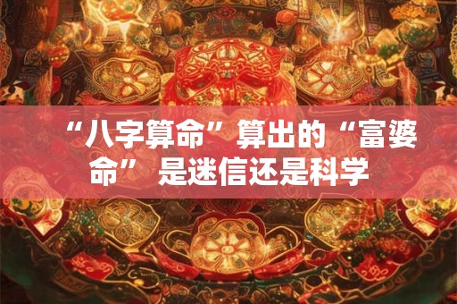 “八字算命”算出的“富婆命” 是迷信还是科学