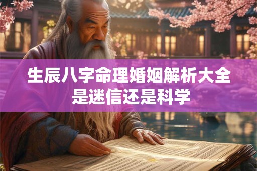 生辰八字命理婚姻解析大全 是迷信还是科学