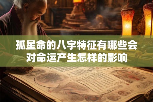 孤星命的八字特征有哪些会对命运产生怎样的影响