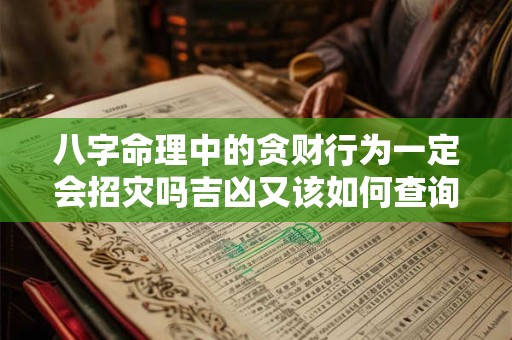 八字命理中的贪财行为一定会招灾吗吉凶又该如何查询