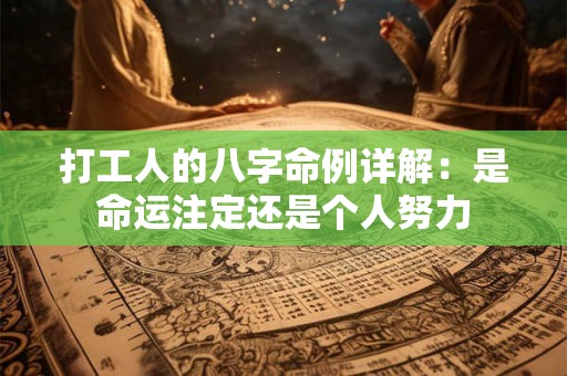 打工人的八字命例详解：是命运注定还是个人努力