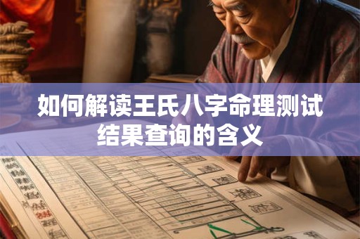 如何解读王氏八字命理测试结果查询的含义