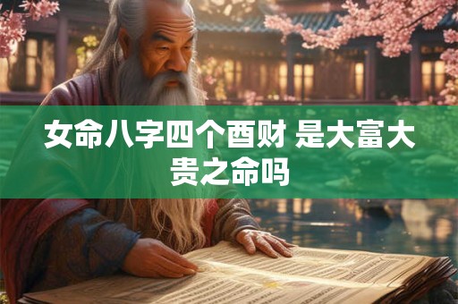 女命八字四个酉财 是大富大贵之命吗