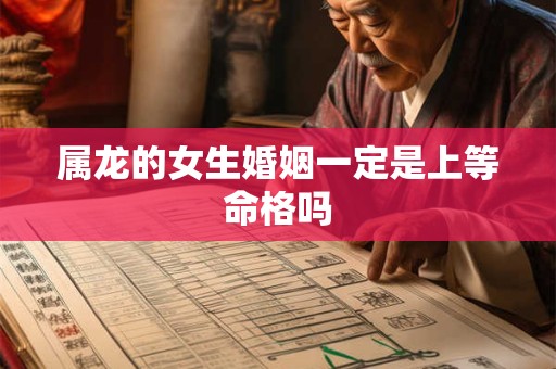 属龙的女生婚姻一定是上等命格吗