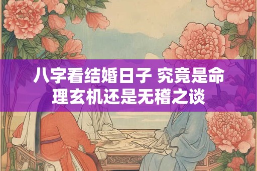 八字看结婚日子 究竟是命理玄机还是无稽之谈