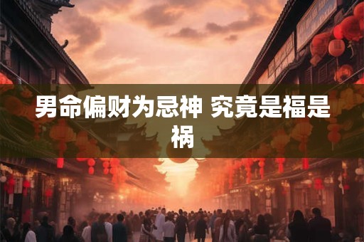男命偏财为忌神 究竟是福是祸